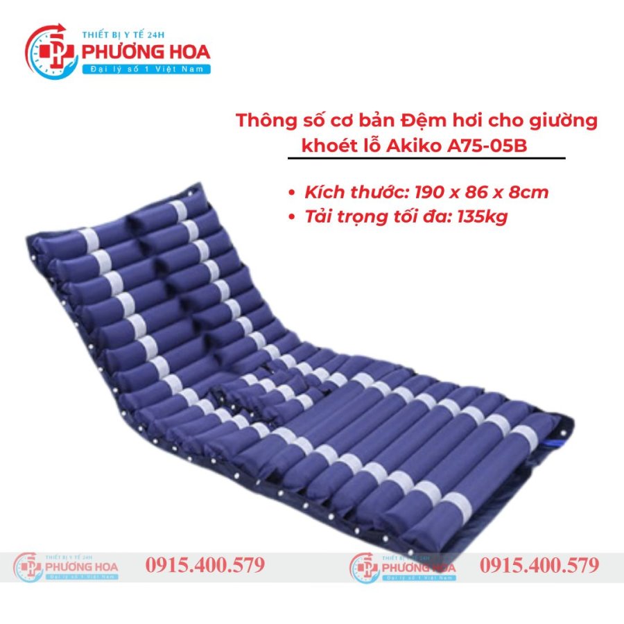 Đệm hơi cho giường khoét lỗ Akiko A75-05B